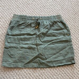 Ellen Tracy Olive Drawstring Skort with Gold Accents